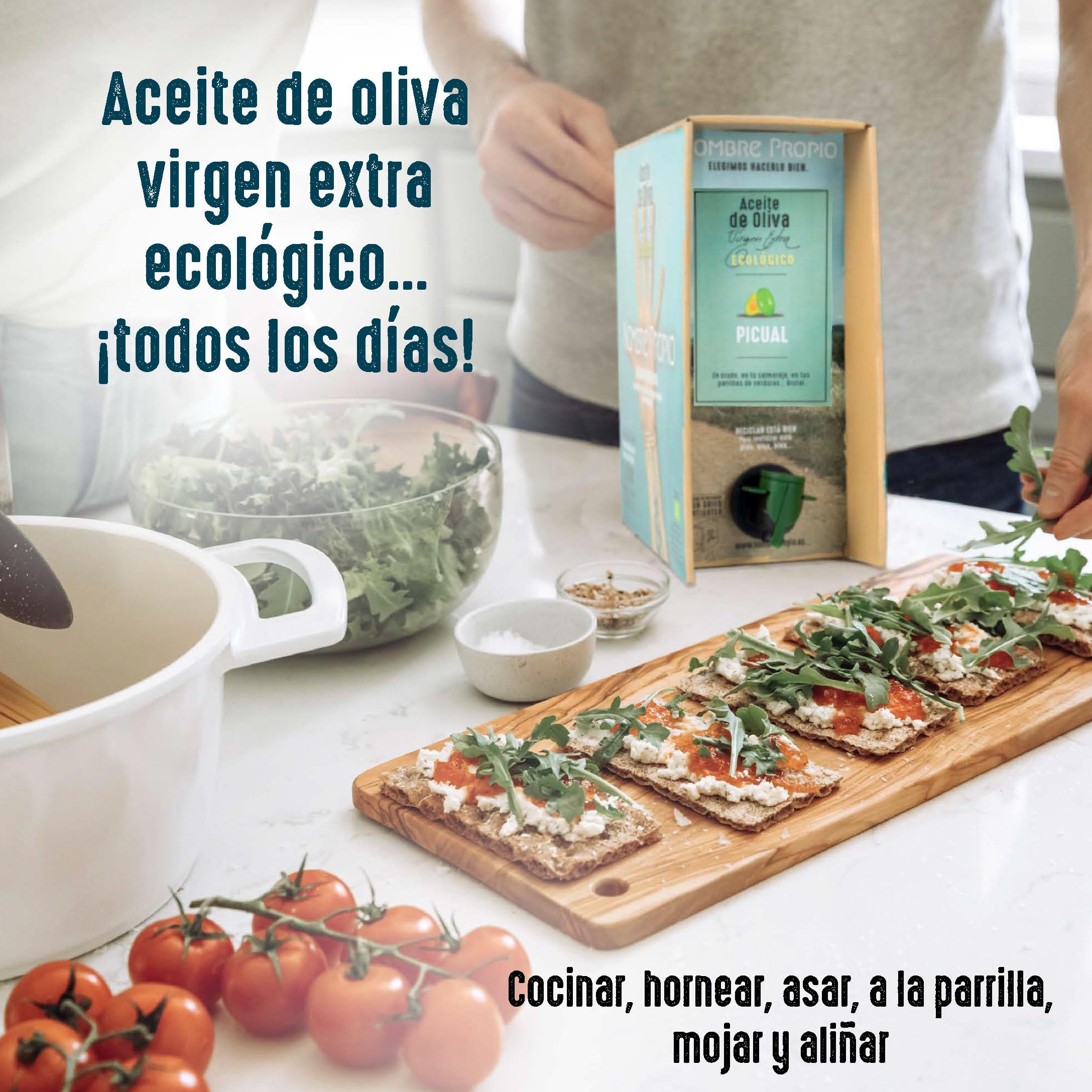 NOMBRE PROPIO Pack de Aceite de Oliva Virgen Extra Ecológico 100% Español - Formato Bag in Box - 3L Arbequina + Picual y 3L Picual - Rico en polifenoles. Certificación Europea - 6L AOVE