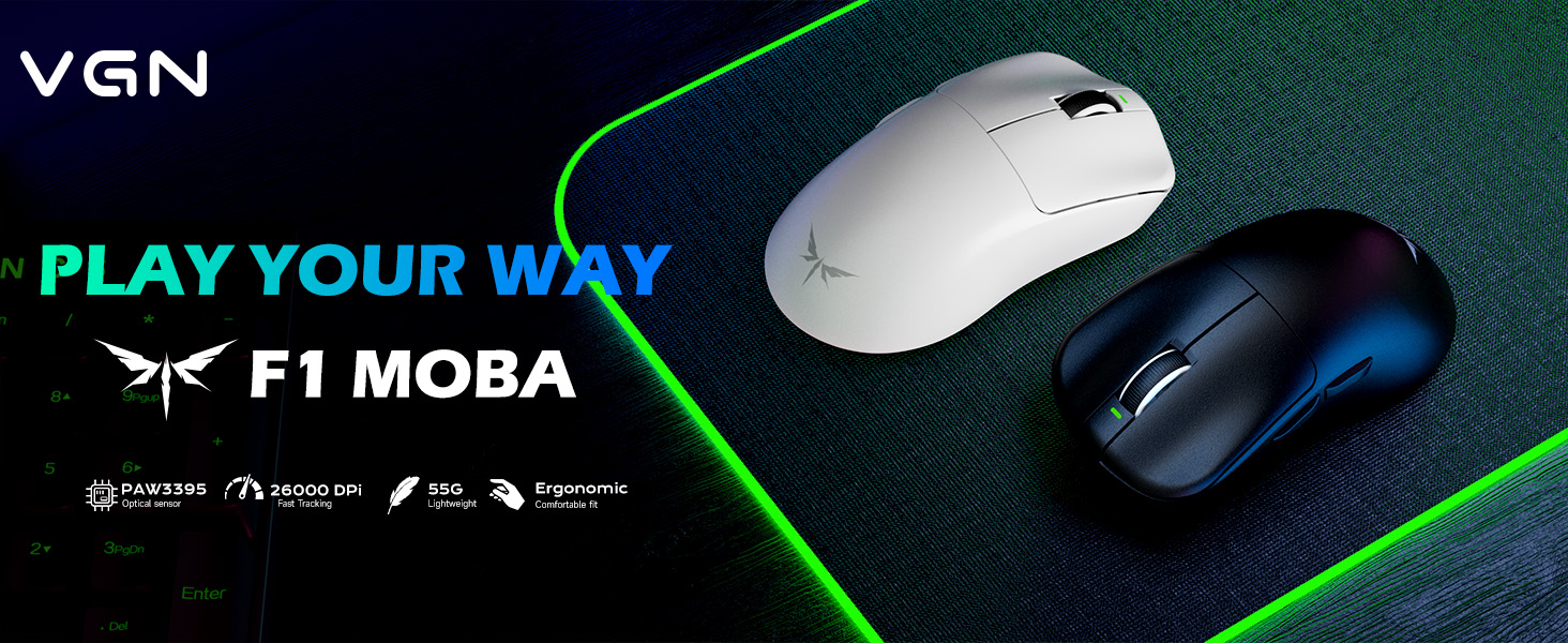 Amazon.com: VGN Dragonfly F1 MOBA Wireless Gaming Mouse, 55g