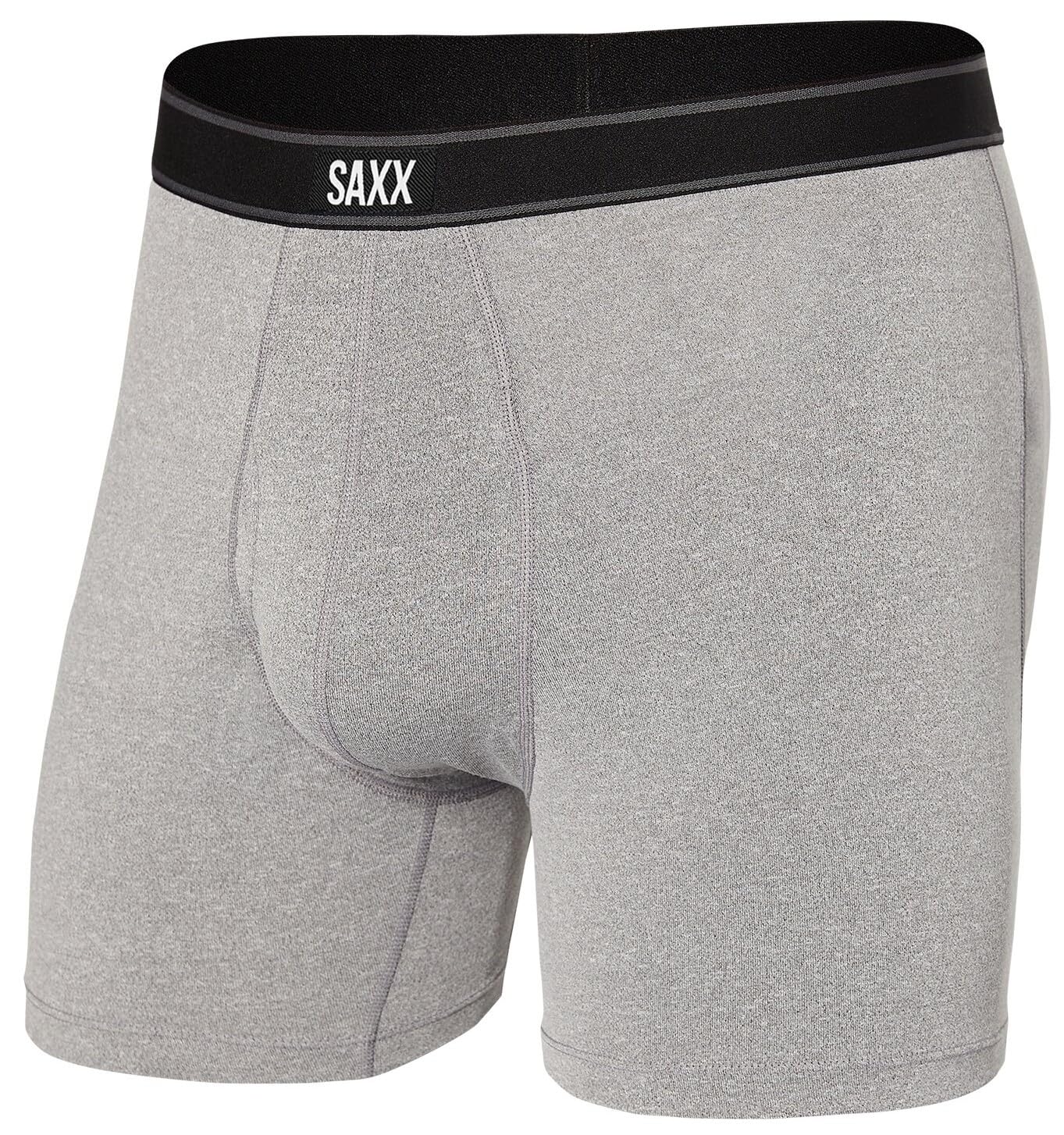 SAXX Underwear Men's boxer shorts - DAYTRIPPER boxer shorts with Built-In BallPark Pouch Support -Grey Heather,Small