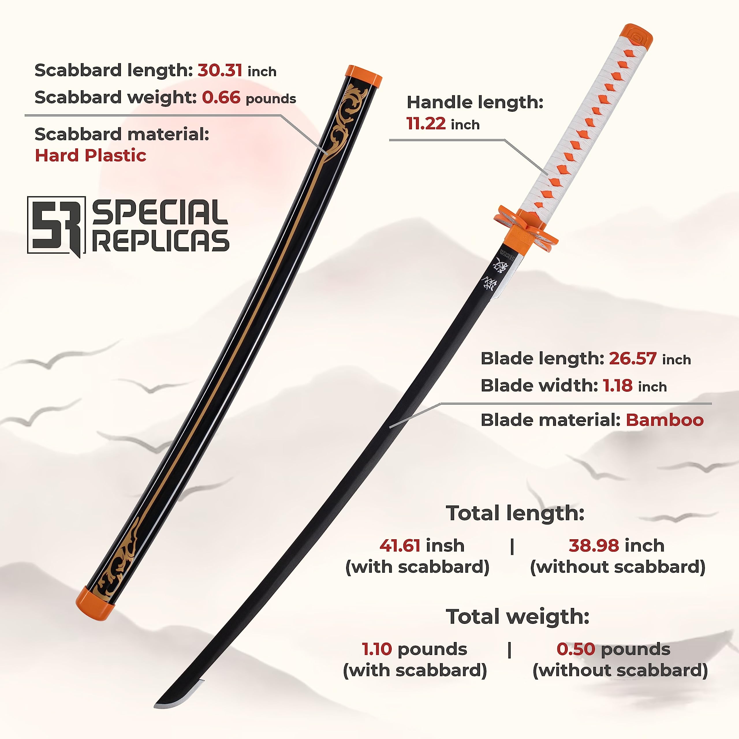 Katana Cosplay Demon Slayer 105 cm 41 Pouces Hashira Piliers Shinobu Kocho Bois