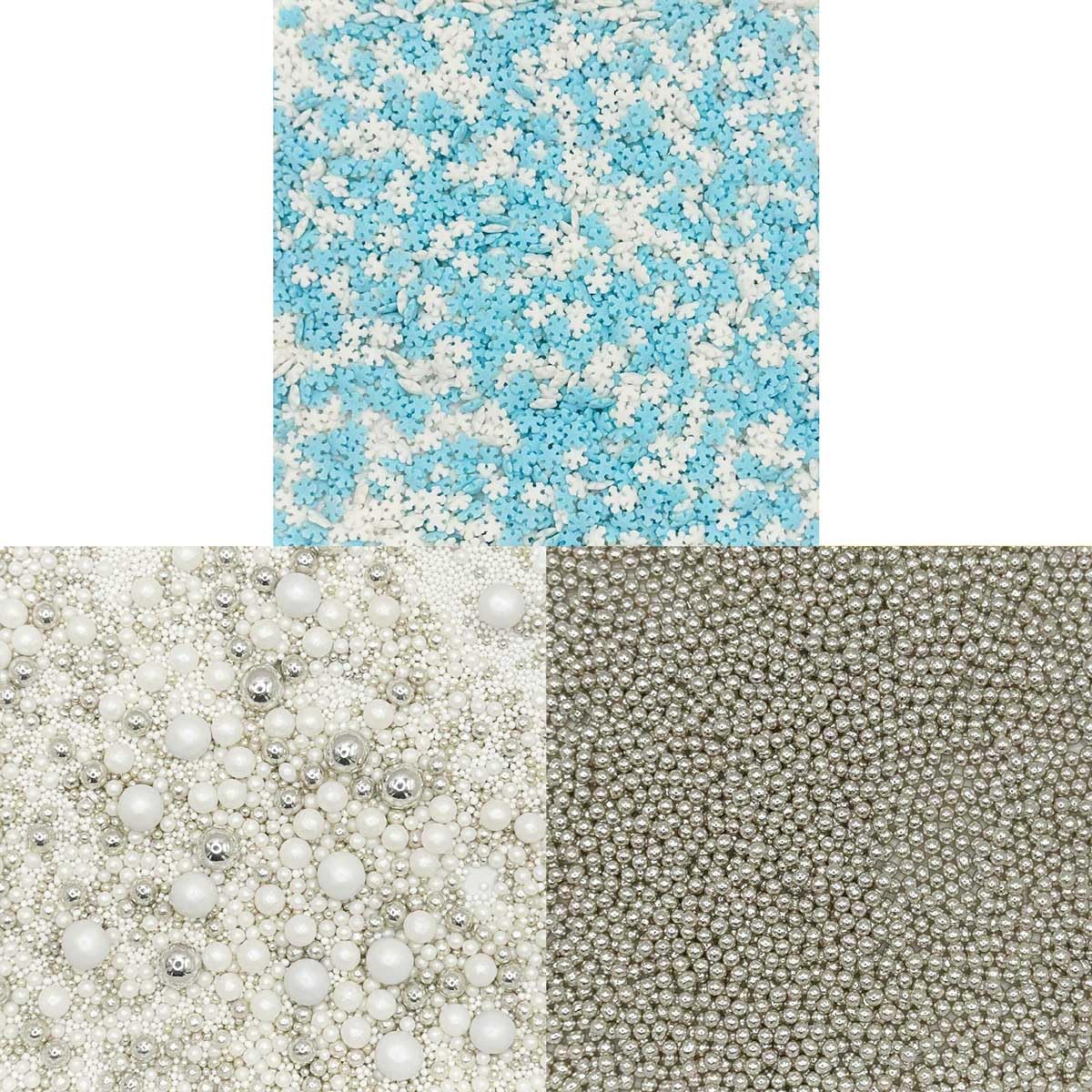 Scrumptious!, Bundle, Winter Edible Cake Topper Sprinkles Cupcake Decorations, 1x30g Pearls Mix, Twinkle Mother of Pearl - Image 3