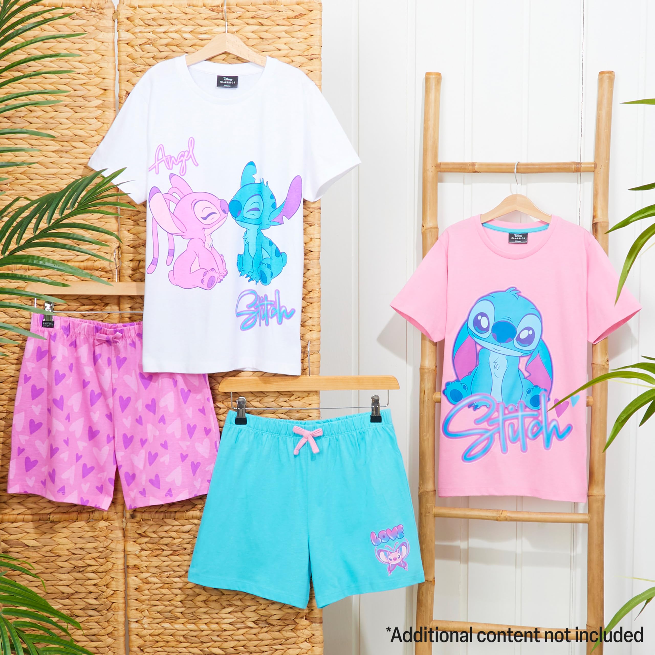 Disney Stitch Pijama Corto Niña, Conjunto Verano Camiseta Manga Corta y Pantalón, Pack de 1 o 2 Pijamas, Regalo para Niña