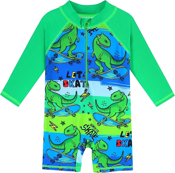 HUAANIUE Baby/Toddler Boy Swimsuit Rashguard Swimwear Long Sleeve One-Piece