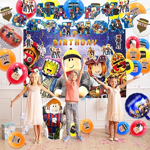 Miniatura 6 de Suministros de fiesta de cumpleaños, decoraciones de fiesta, recuerdos de fiesta de cumpleaños incluyen pancartas de cumpleaños, telón de fondo, 26