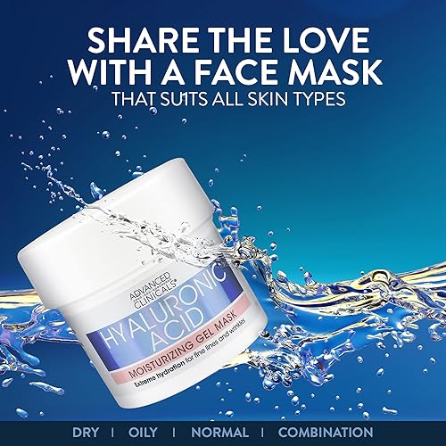 Miniatura 9 de Advanced Clinicals Mascarilla facial de gel de ácido hialurónico con colágeno manzanilla y aloe vera 5 onzas