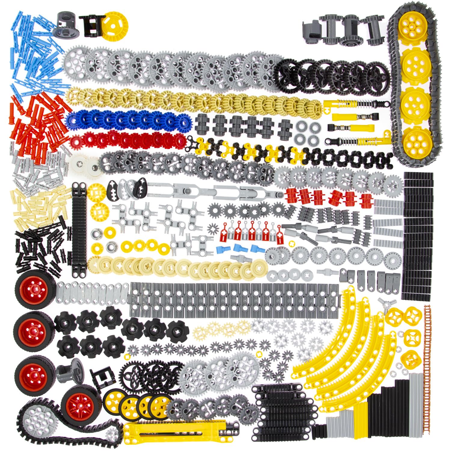 Habow 1085pcs Technic-Parts Gears-Axle-Pin-Connector Compatible with Lego-Technic Shock bsorber Wheels Chain Link Frame Joints Cam Worm Cogs Steering Differential Kit. MOC Pieces for Building-Blocks.