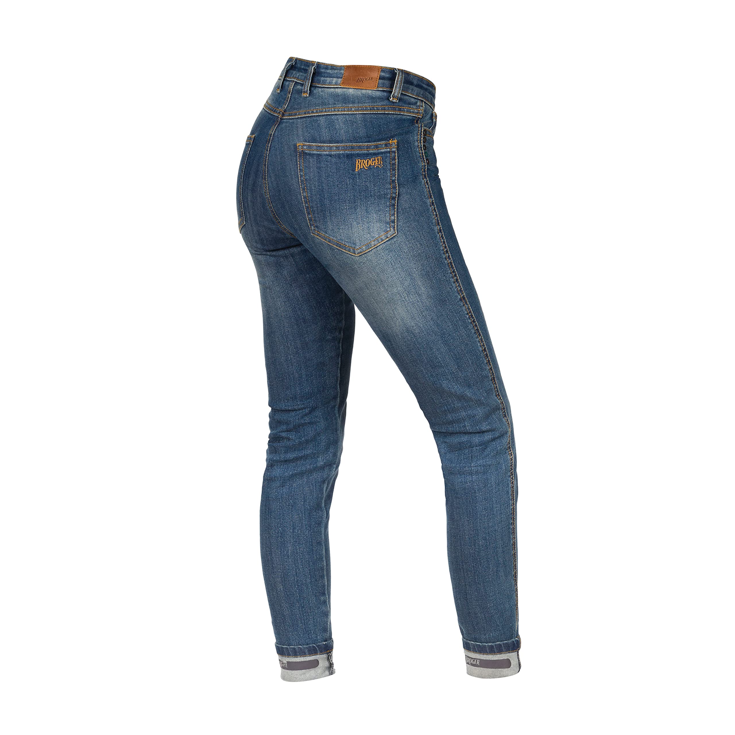 Vaqueros Moto Hombre BROGER Ohio Lady Jeans De Moto Aramid DuPont Kevlar Sas -Tec Protección De Las Rodillas Y La Cadera Elementos Reflectantes Tapered Fit Pantalon Kevlar Moto