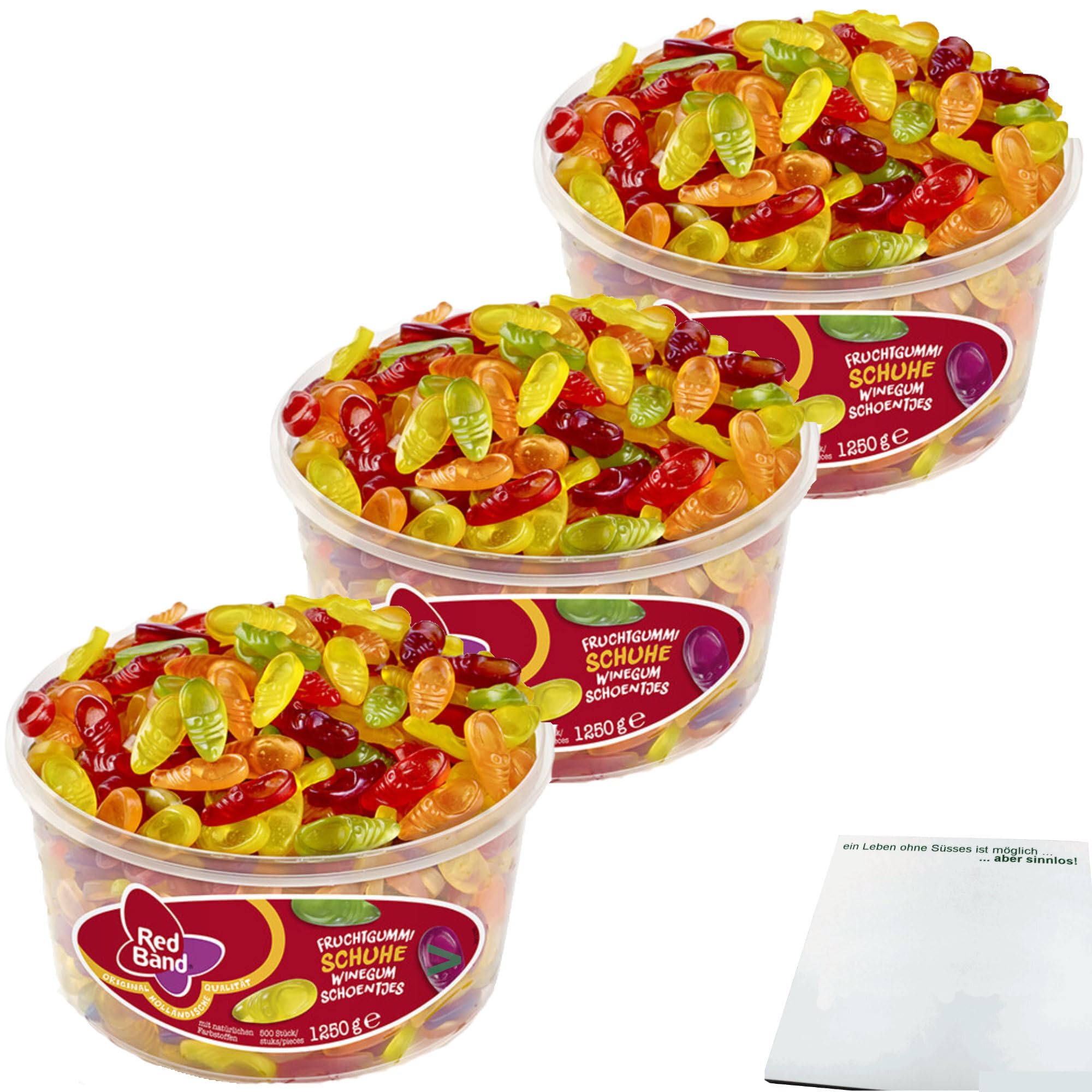 Red Band Lot de 3 gommes aux fruits (3 boîtes de 1250 g) + bloc usy
