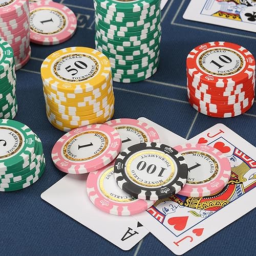 Miniatura 8 de Fichas de póquer numeradas prémium para juego de mesa de cartas, para Texas Hold'em, Blackjack, Club de cartas o juegos de póquer nocturno