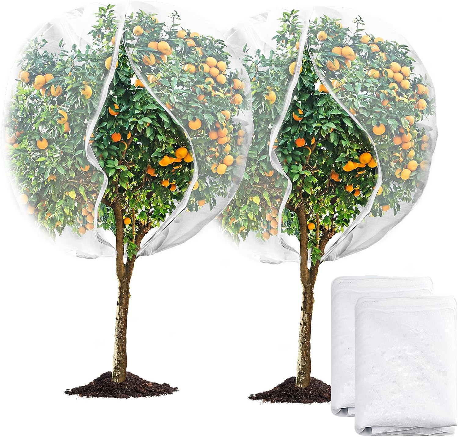Sponsored Ad – 2 Pack 6 x 6 ft Large Fruits Tree Netting, Garden Mesh Insect Tree Cover with Zipper Drawstring Bird Barrier Net Plant Bags Blueberry Bushes Protection Cover for Prevent Animals Deer Squirrel Bug