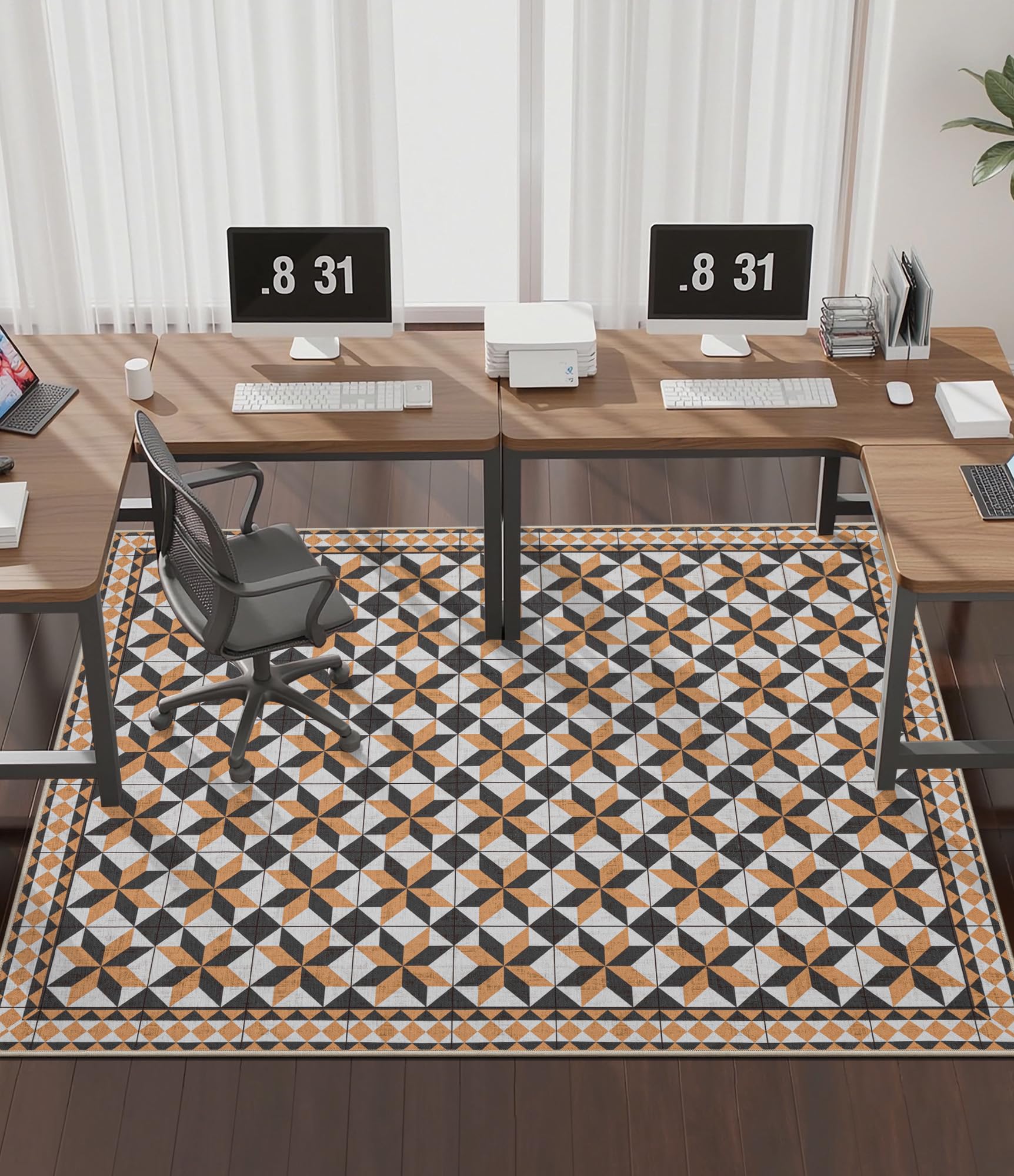 chakme Office Chair Mat for Hardwood Floor, 72"x48" Easy Glide Computer Desk Mat Protector for Rolling Chair Under Desk Rug Nonslip Backing, Machine Wash, (Plaid)