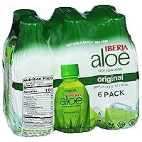 Vista 1 de Iberia Bebida de jugo de aloe vera, original, 9.5 onzas líquidas (paquete de 6), con pulpa de aloe pura, sin Aloína, sin sabores artificiales