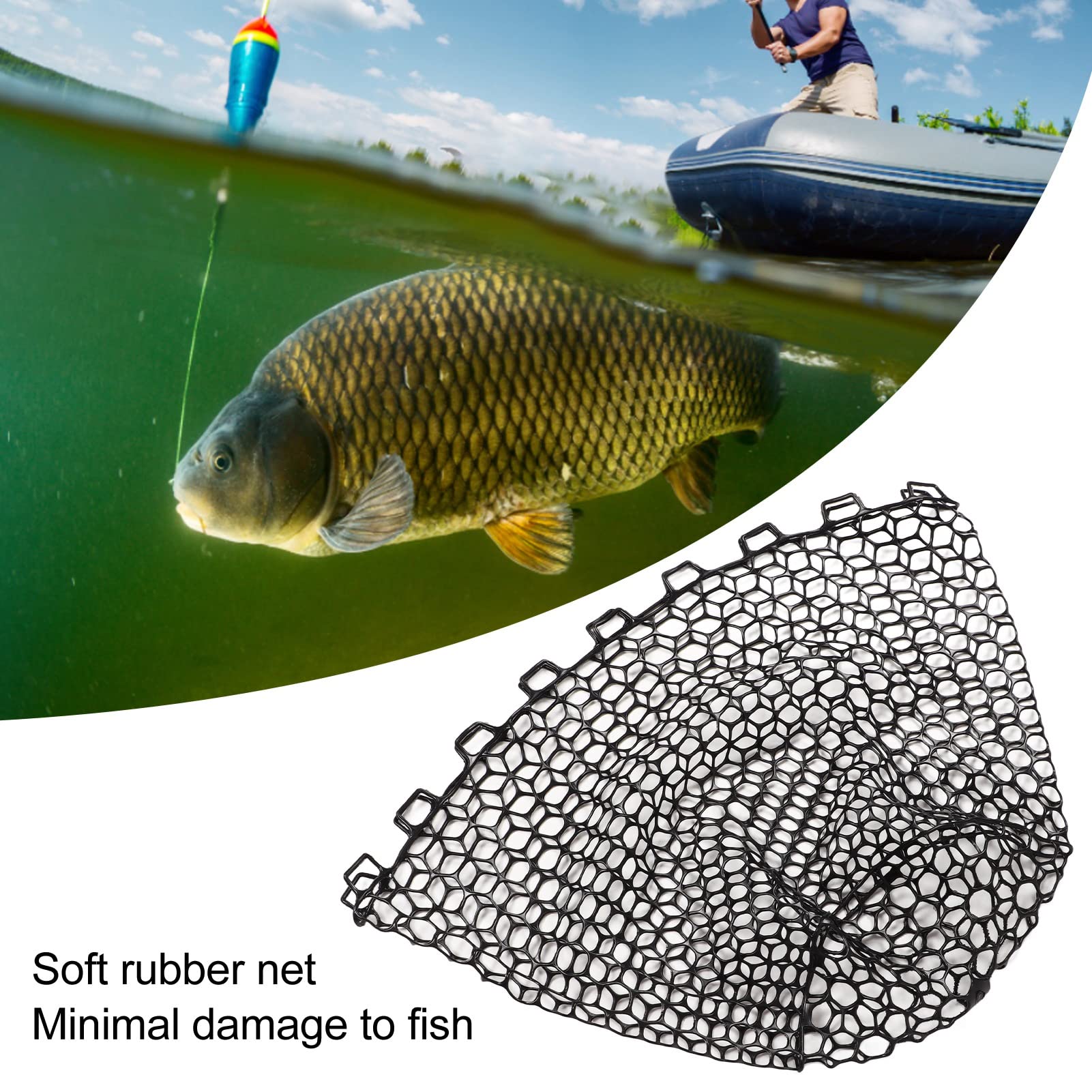 Amazon.com : Soft Rubber Fishing Net, Light Weight, Strong Toughness,  Portable Fly Fishing Net for Outdoor Lovers (47CM) : Sports & Outdoors