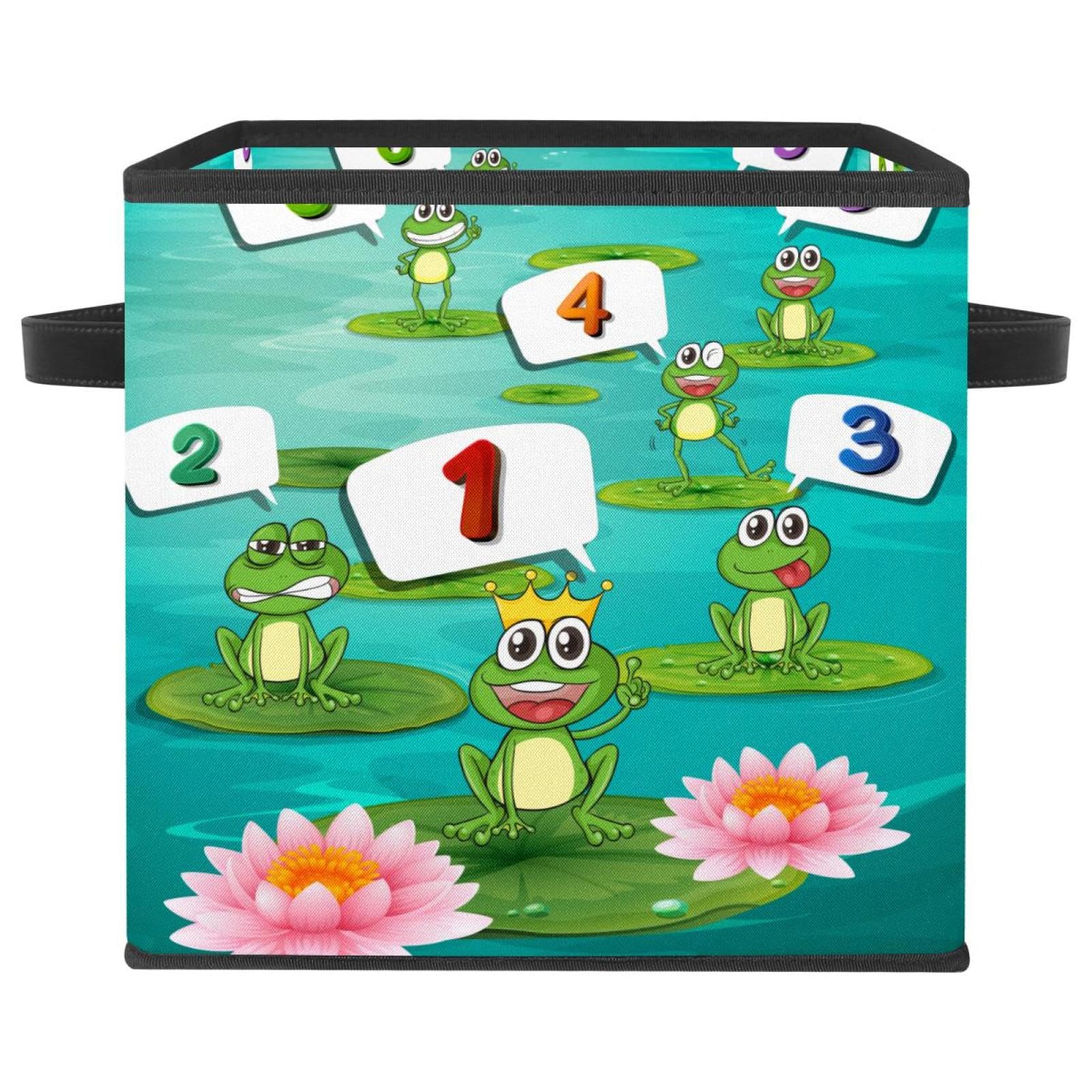 Boîte de rangement pliable avec poignées pour jouets et étagère