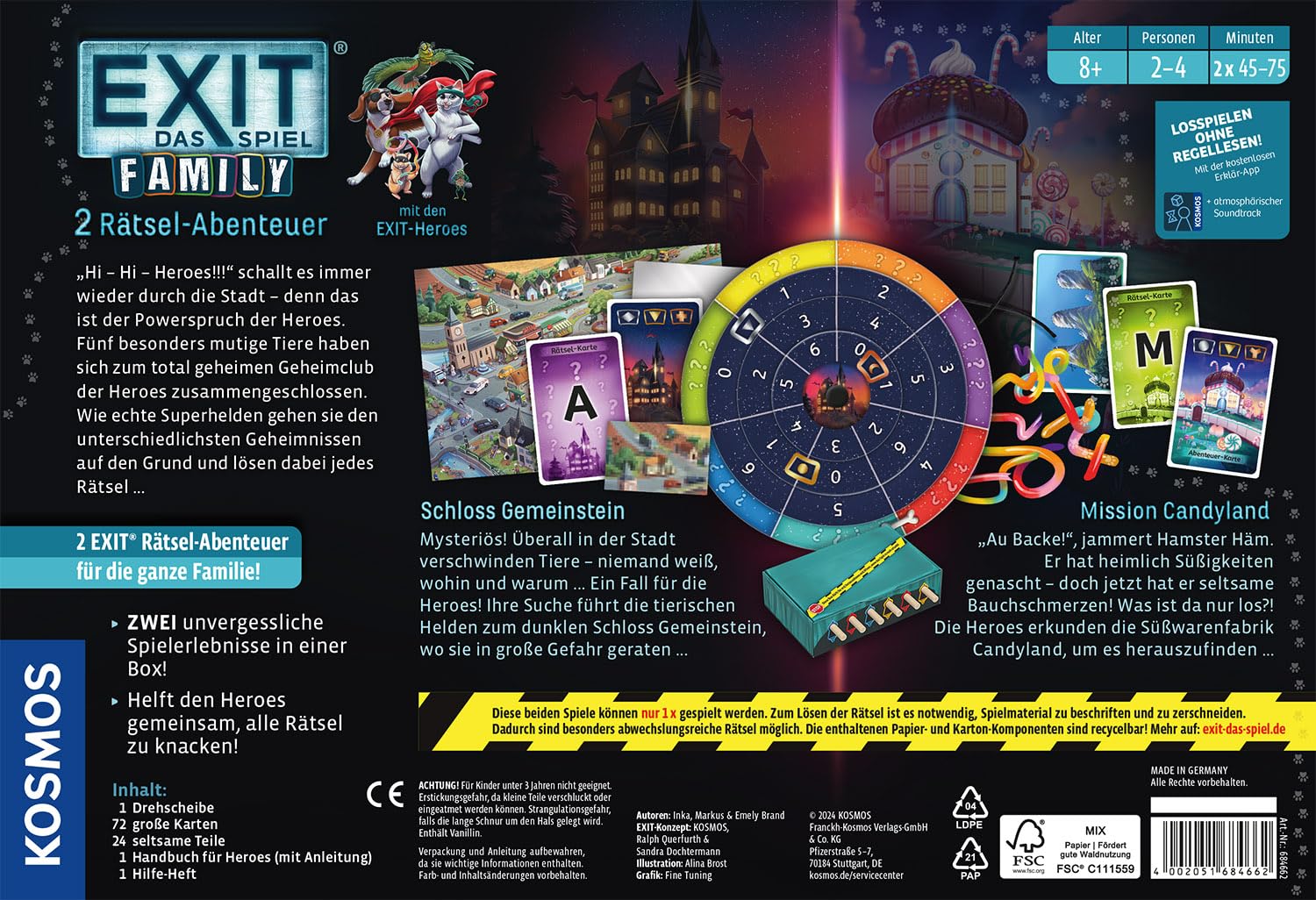 KOSMOS EXIT - Das Spiel Family: Schloss Gemeinstein und Mission Candyland – Ansicht 2