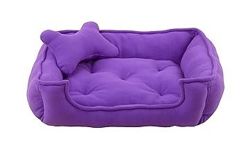 Fluffy's Luxurious Reversible Purple Soft Red Dog/Cat Bed Polyster Filled(Export Quality)- Small