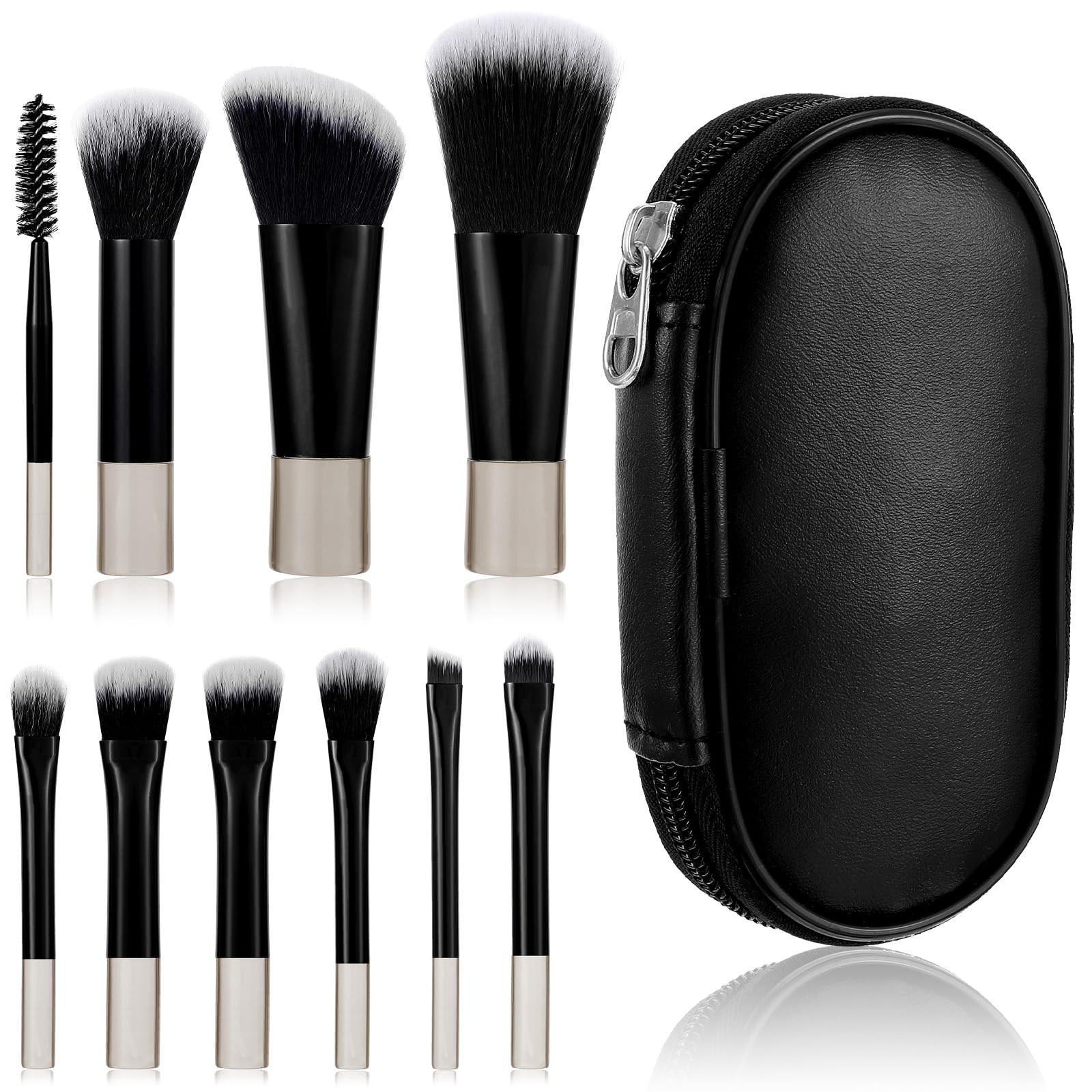Photo 1 of 10 Pcs Travel Makeup Brush Set, Mini Travel Size Makeup Brushes for Purse