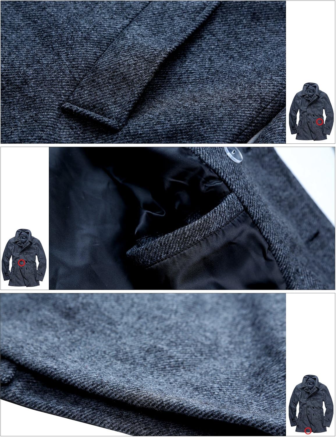 Match Men's Pea Coat