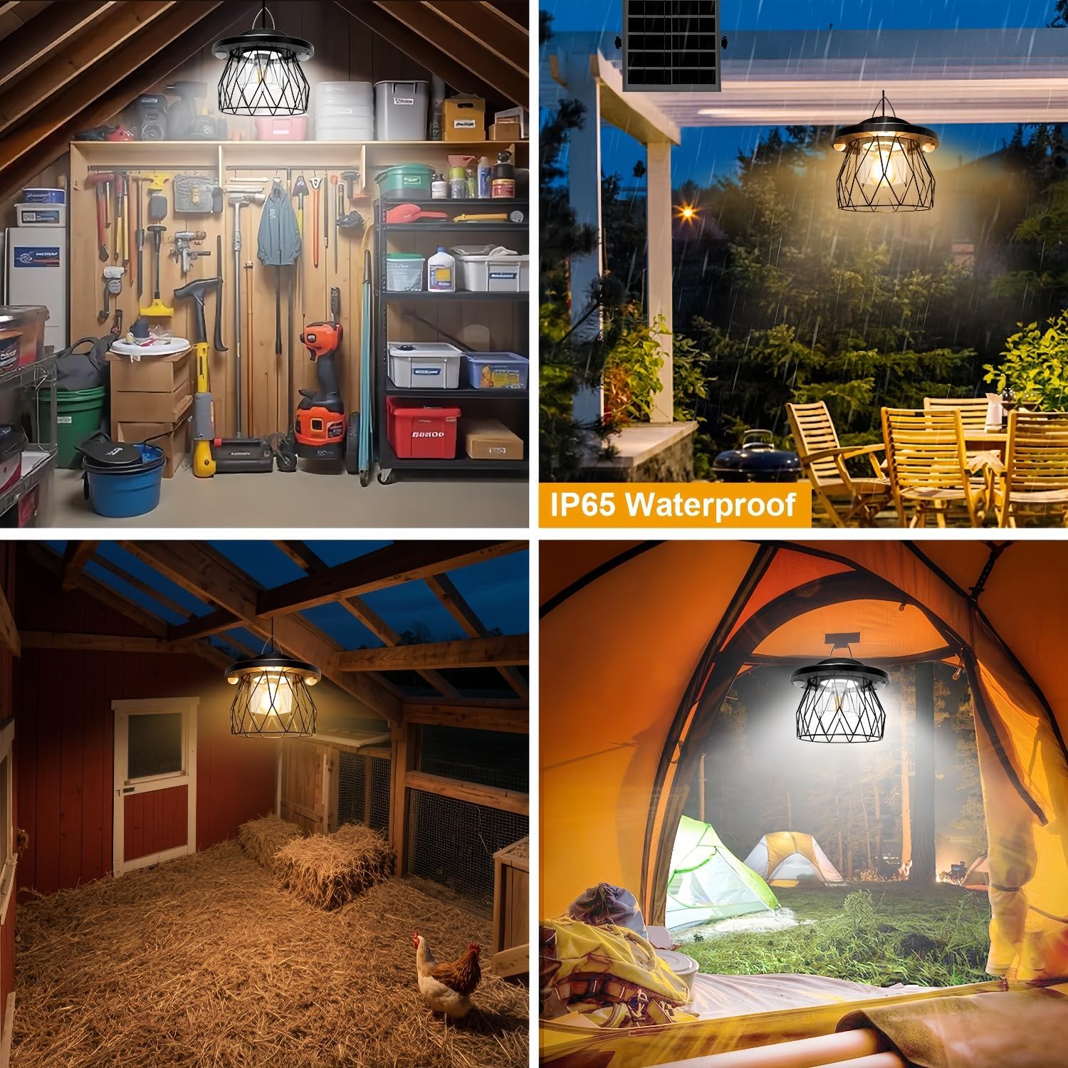 Solar Pendant Lights for Outdoor and Indoor,Solar-Powered, Motion-Activated, Remote-Controlled, 5 Lighting Modes, Warm/Cool White, Weatherproof,Ideal for Sheds, Garages, Patios, Gardens, and Barns