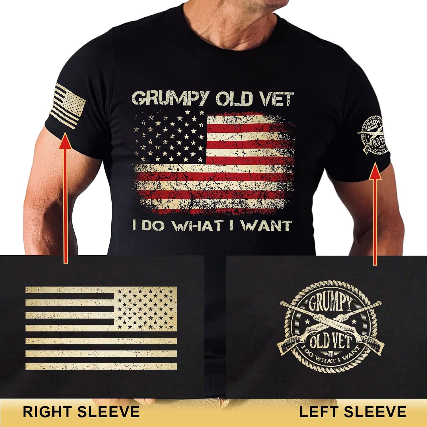 Grumpy Old Vet Shirt, Veterans Shirts for Men, Patriotic Shirts for Men, Grumpy Old Veteran Shirt 1