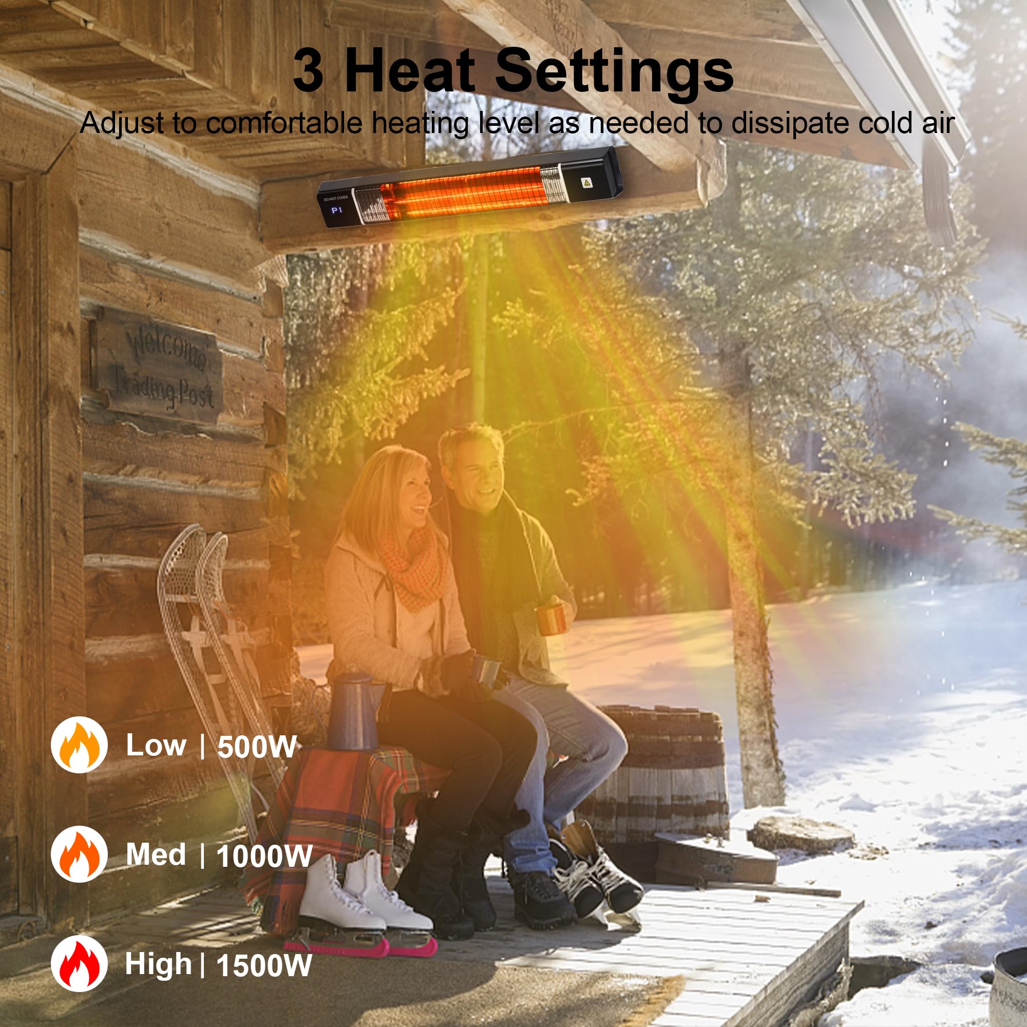 Amazon.com : Uthfy Patio Heater,Outdoor Heater for Patio,Infrared Heater  for Outdoor Use,Wall Mounted Heater 1500W Electric Heater with Remote  Control 24H Timer Overheating Protection : Patio, Lawn u0026 Garden