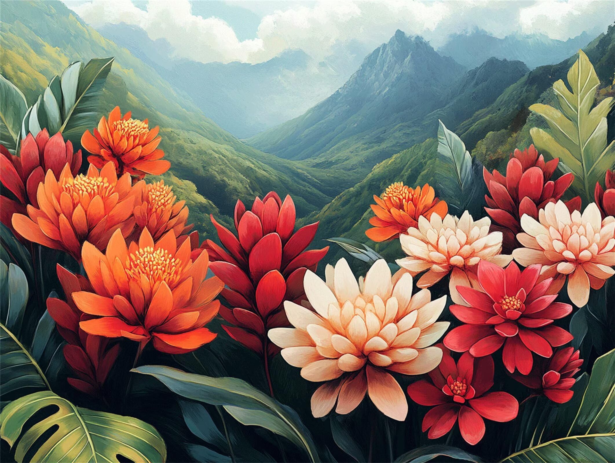 Puzzle dla dorosłych 6000, kwiat krajobrazu, 179 x 105 cm, n-326