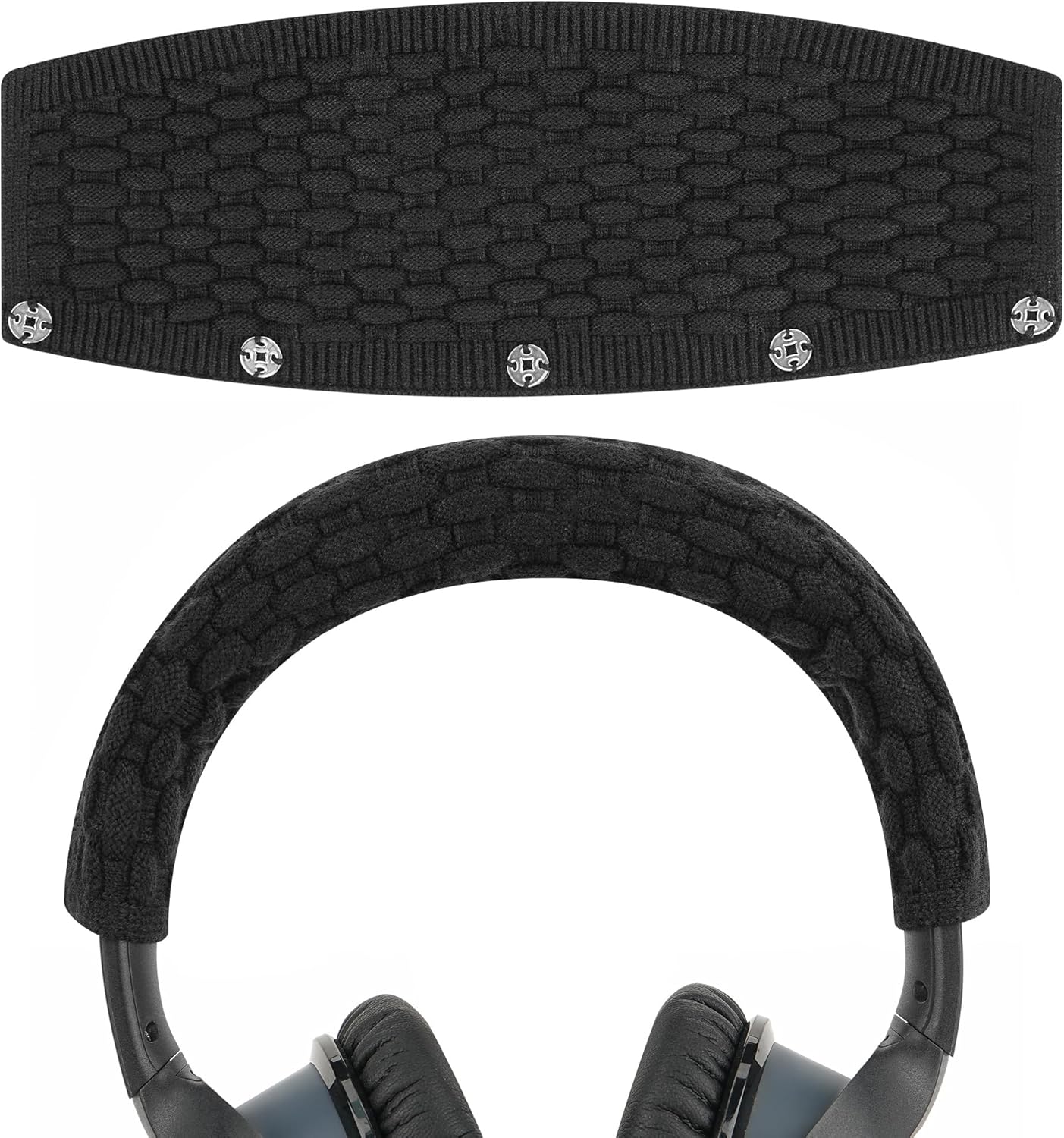 Geekria Knit Headband Cover Compatible with Bose QC35 II, QC25, QC15, QC2 Headphones, Replacement Cushion Protector Sleeve (Black)