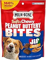 Milk-Bone Peanut Buttery Bites Soft Chewy Dog Treats with Real Jif Peanut Butter - 11.8 oz Bag