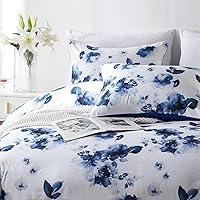 Vista 4 de Cupocupa Juego de funda de edredón tamaño King, diseño floral bohemio, juego de funda de edredón para cama de tamaño King, ropa de cama suave