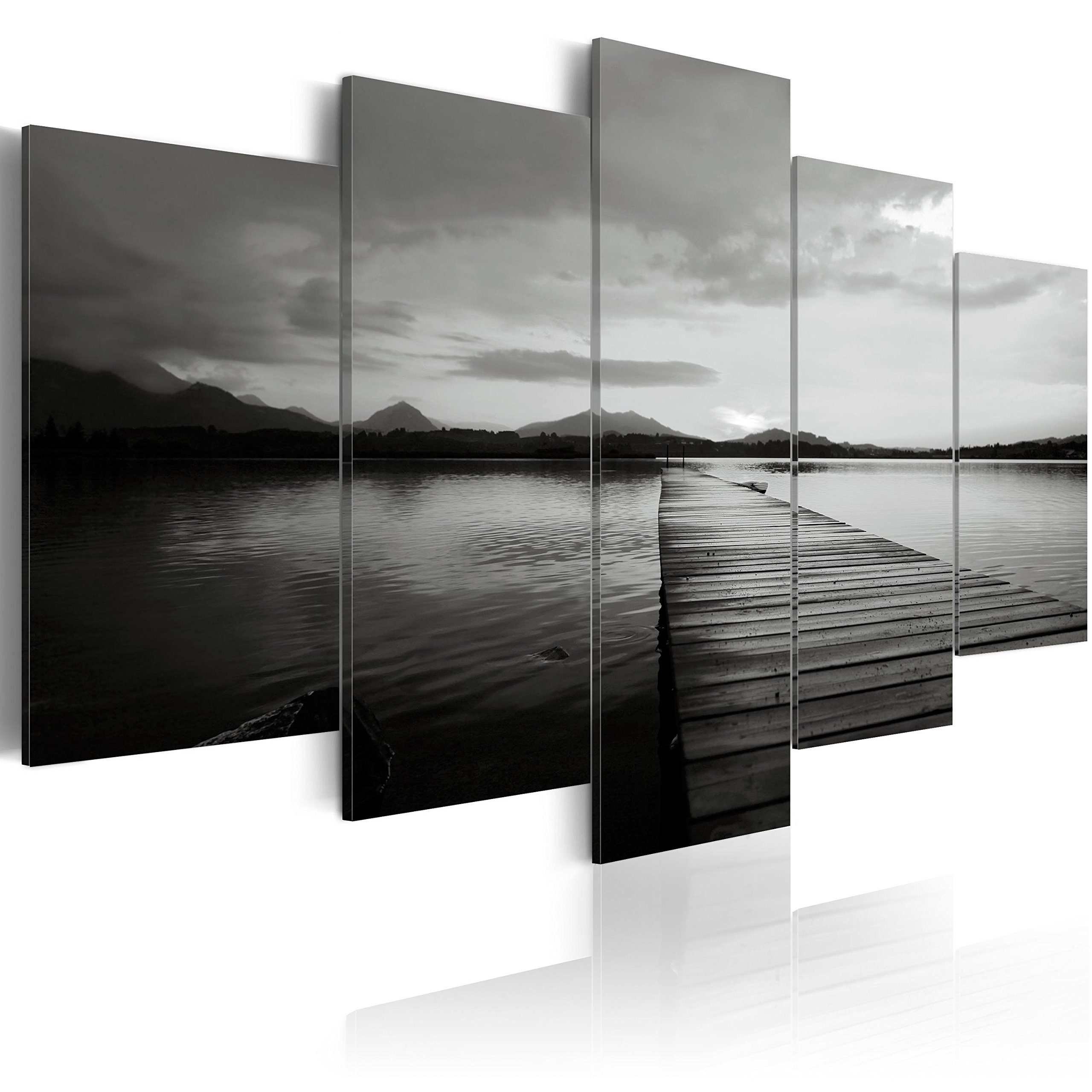 artgeist Acoustic Canvas Wall Art 90x45 in - 5pcs Picture with Acoustic Foam Sound Print Artwork Room Acoustics Soundproofing - Ocean Island Nature Landscape Sunset c-B-0088-b-p