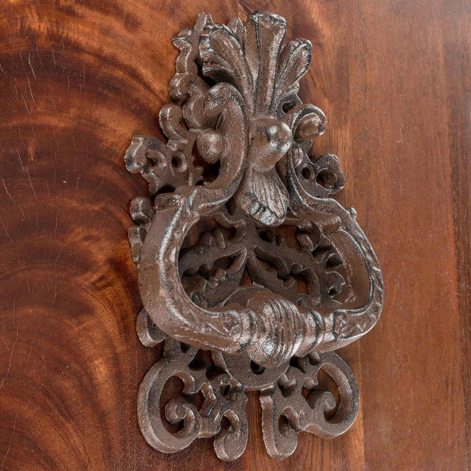 HOMESCAPES - Heurtoir de Porte décoratif en Fonte Marron – Motif Classique