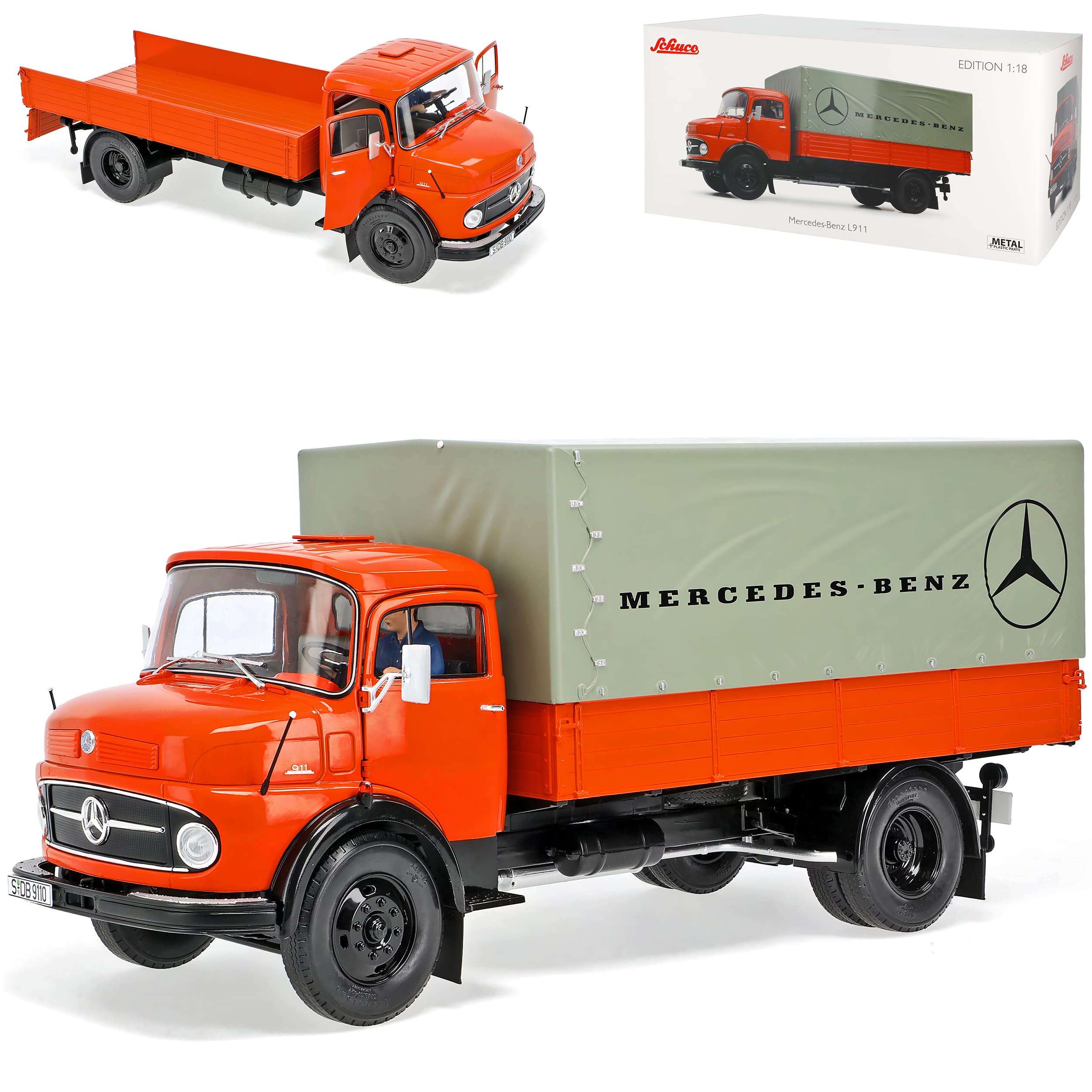 Mercedes-B L911 Rot LKW 1961-1984 1/18 Schuco Modell Auto