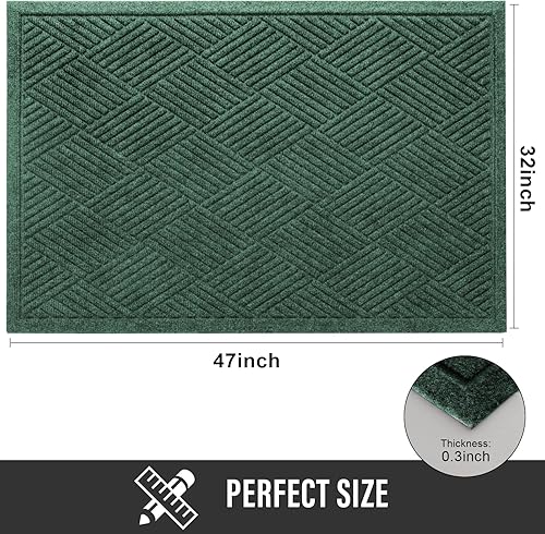 Miniatura 2 de HIYARD Tapete duradero para puerta delantera, absorbente, resistente a la suciedad y a la suciedad, para interiores y exteriores, resistente a las