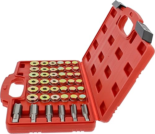 Miniatura 5 de ABN Kit de reparación de roscas de tapón de drenaje de aceite, kit de reenhebrado de 114 piezas, kit métrico universal de tapón de drenaje de aceite