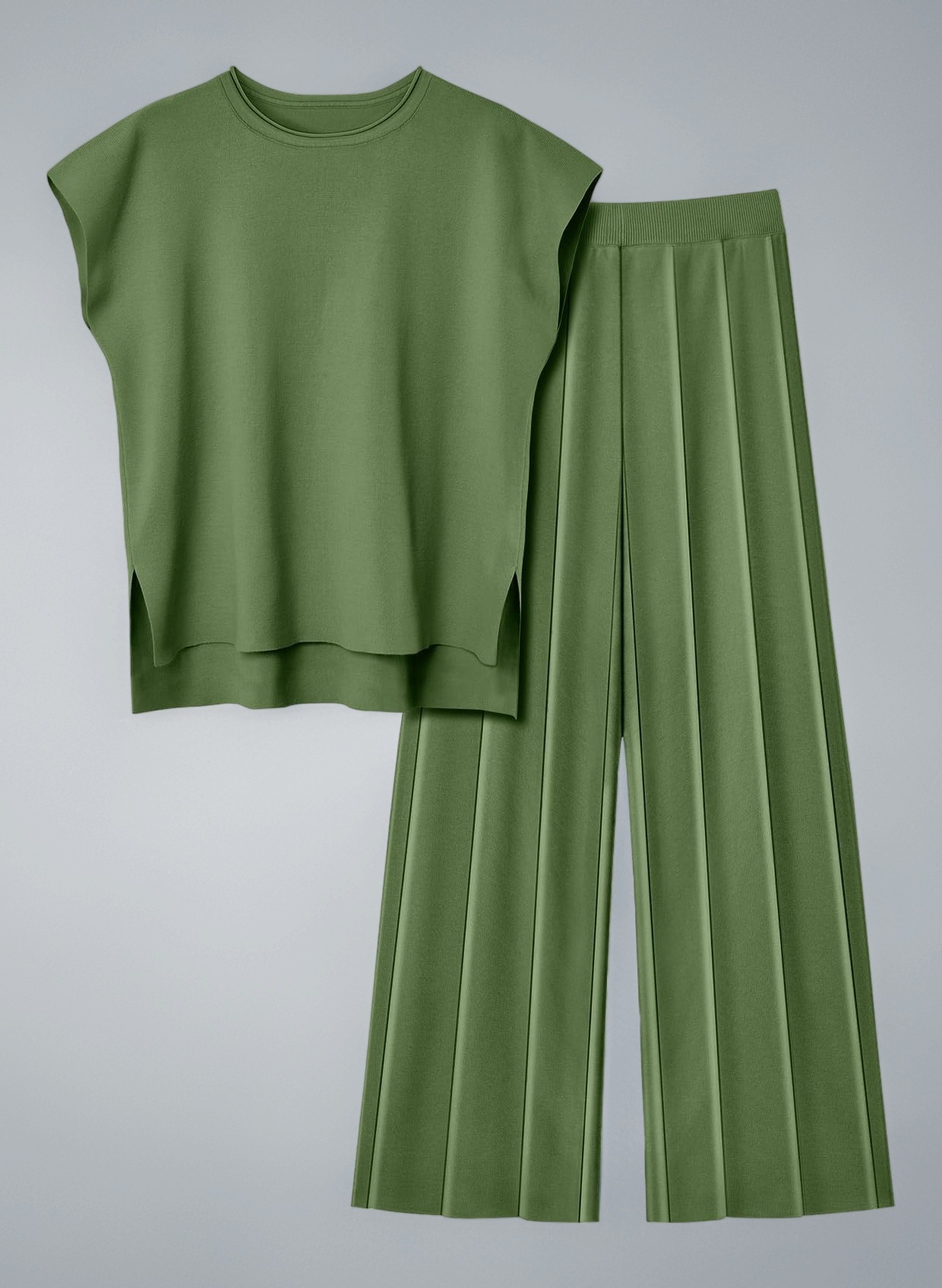 Two Piece Outfits for Women Co Ord Sets Knited Sweater Set Tracksuit Pullover Tops Elastic Waisted Pants Lounge Wear