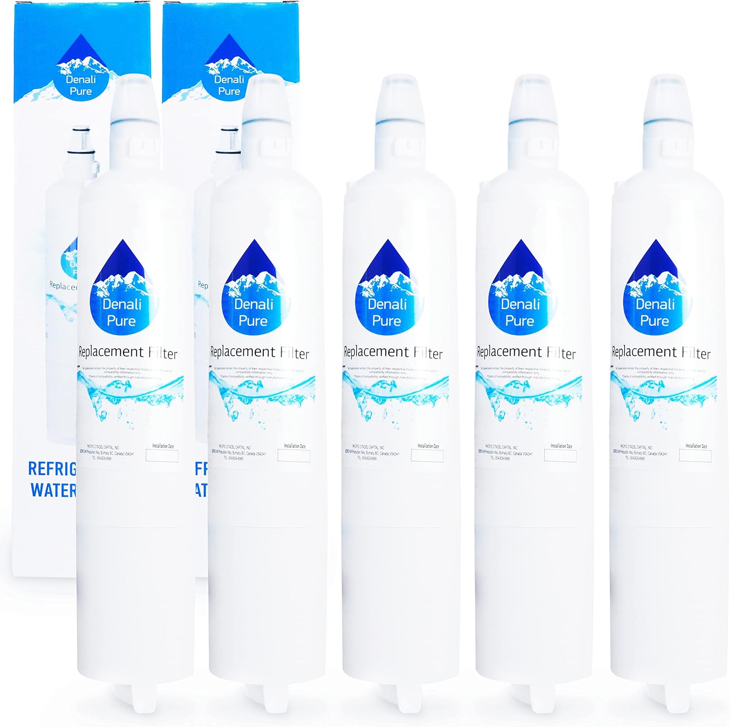 Upstart Battery 5-Pack Replacement for Kenmore/Sears 79577553600 Refrigerator Water Filter - Compatible with Kenmore/Sears 46-9990 Fridge Water Filter Cartridge