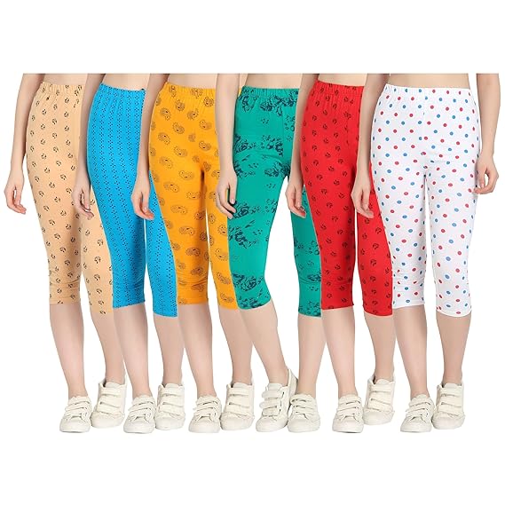Printed Capri for Womens/Girl Pack of 6