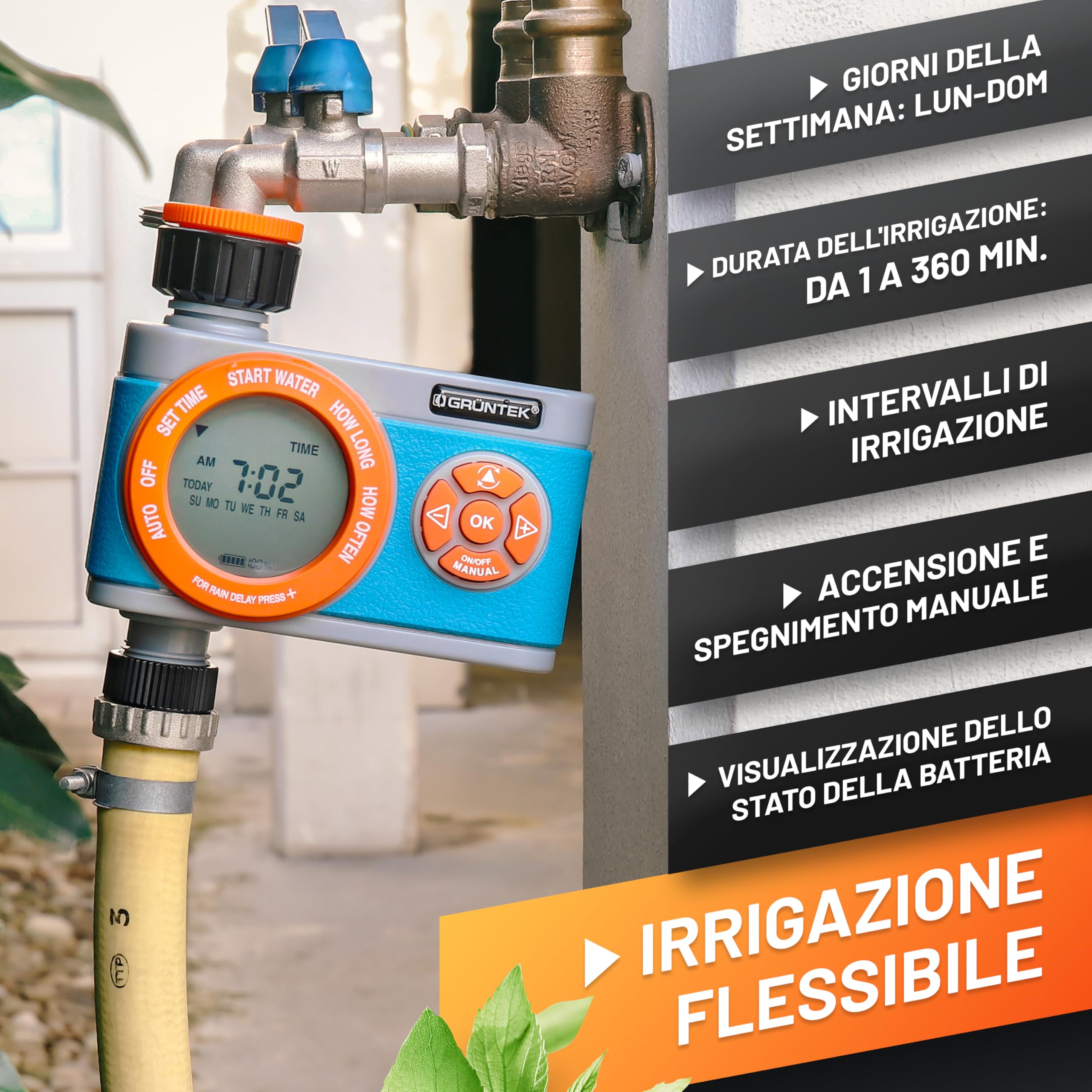 GRÜNTEK Centralina per irrigazione (Timer Automatico)