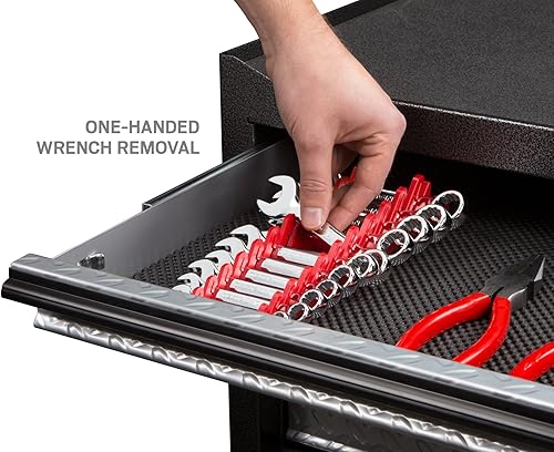 Miniatura 6 de TEKTON Soporte de llave combinada de 12 herramientas (rojo)  ORG21212  Fabricado en Estados Unidos