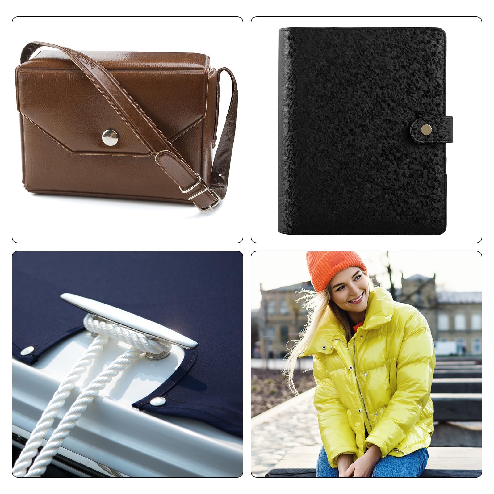 Amazon.co.jp: HARFINGTON 45セット レザースナップファスナー