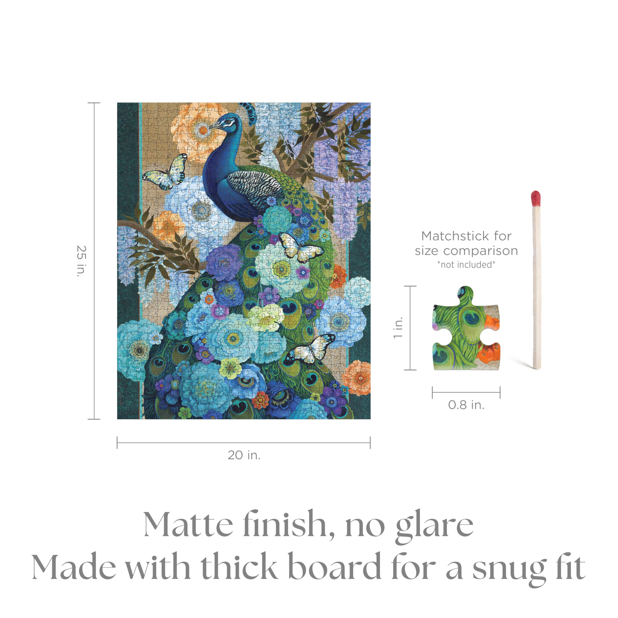 Pomegranate 1000-Piece Jigsaw Puzzle for Adults, David Galchutt's Floral Peacock, Matte Finish, Snug Fit - Image 2