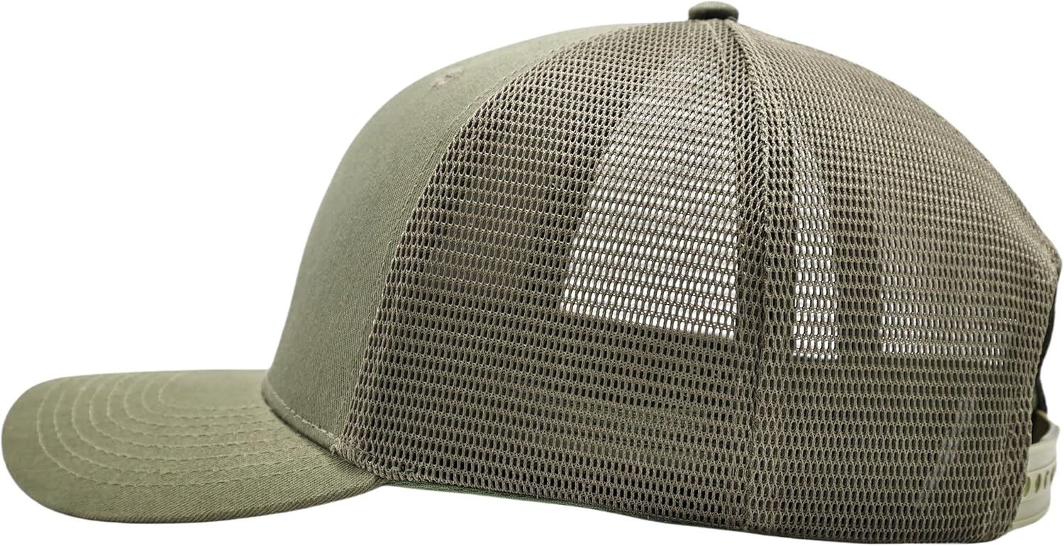 Mens Mesh Snapback Hat Fits One Size & XXL | Structured Adjustable Trucker Hats | Sturdy Outdoor Blank Baseball Cap - Image 3