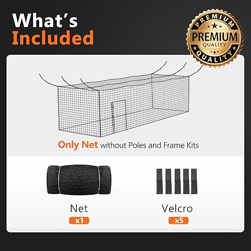 Miniatura 2 de ORIENGEAR Red de Jaula de Bateo de Béisbol, SOLO RED, 70'L55'L35'L20'L Red de Jaula de Béisbol y Softbol, Malla #45 de 1.88", Red Profesional de