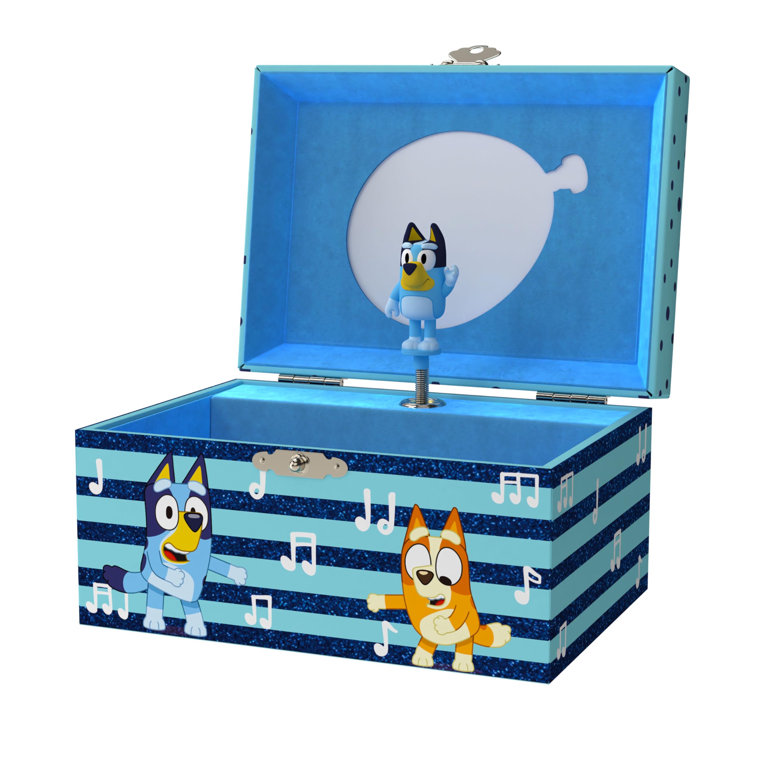 Bluey Jewelry Box for Girls - Musical Jewelry Box with Spinning Figurine, Bluey Toys for Kids Ages 3-5 - Plays Bluey Theme Song - 6 x 4.7 x 3.5 in