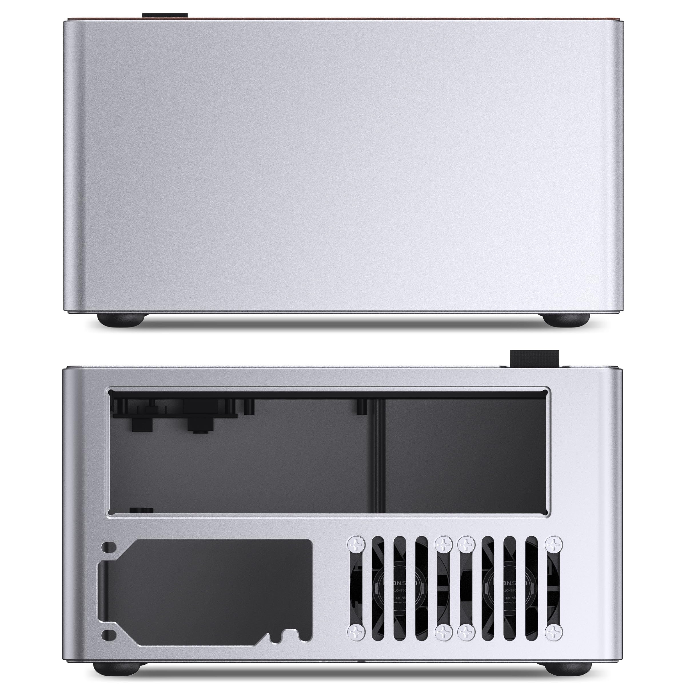 Jonsbo N10 Case PC Argento – Mini-Tower per Mini-ITX, con 2 ventole, fino a 4x SSD da 2,5 pollici, case compatto per HTPC, NAS e sistemi Office