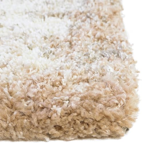 Miniatura 6 de Rugs.com Soft Touch Shag Collection - Alfombra de pelo largo de 2 x 3 pulgadas, color caqui, perfecta para entradas, cocinas, rincones de desayuno,
