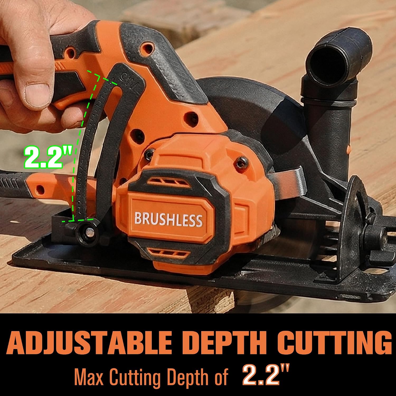 SOLUDE 6-Inch 21V Brushless Cordless Circular Saw with 2 x 4.0Ah Lithium Batteries – Electric Cutting Circular Saw with 3 Saw Blades for Wood, Metal, Tile, Drywall, Plastic Cutting