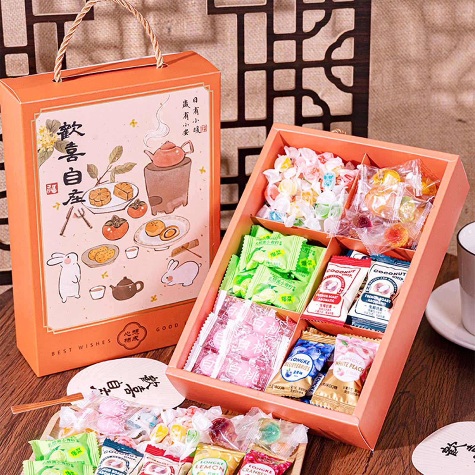 Fruit Flavored Gummy Candies,Candy Gift Box,Snack Food Gift,Chinese Candys,Assorted Candy,Delicious Snacks and Desserts(Multi-Flavor Blend,300g)