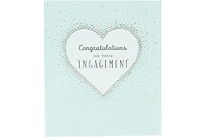 Engagement Announcement Cards with Silver Heart Foil Design
