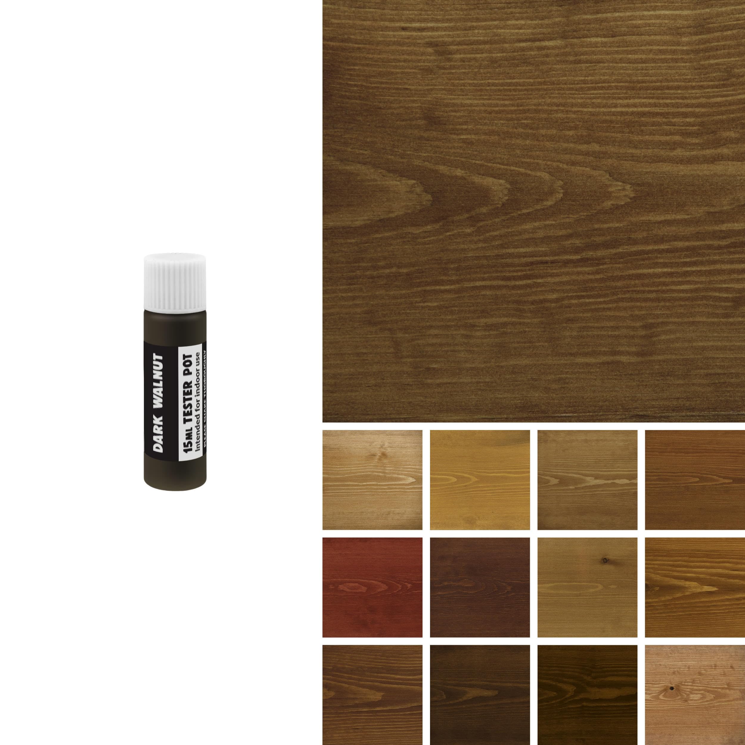 Littlefair's Wood Stain Water Based - 0.5oz/15ml - Indoor Furniture Stain Light & Dark Finishes - Special Non Toxic & Eco Friendly Formula - Wood Stain for Crafts - Color: Dark Walnut